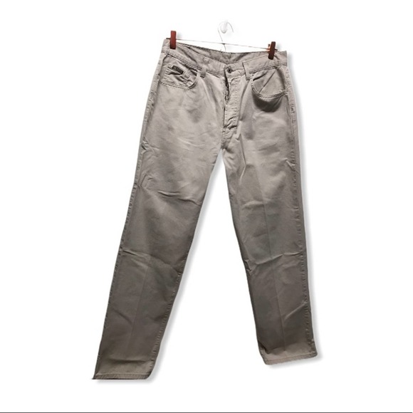 Calvin Klein | Cream Button Up High Rise CK Khakis - Picture 5 of 7